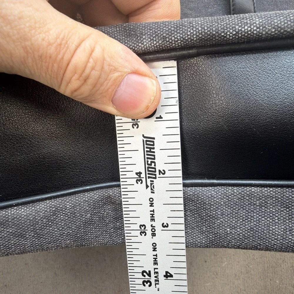 John Varvatos Gray Laptop Briefcase Tote Bag‎ Business Work Travel